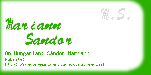 mariann sandor business card